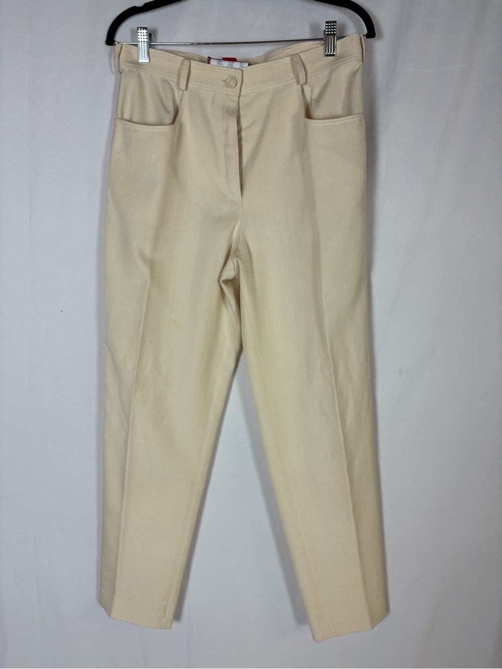 Emanuel Ungaro Cream Straight-Leg Trousers
